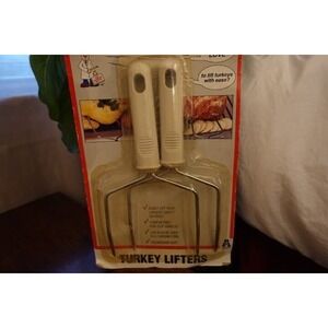 Acme Turkey Lifters Roast Carving‎ Fork Comfortable Non-Slip Handles New